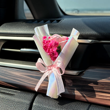 Car Mini Bouquet- White