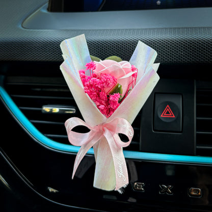 Car Mini Bouquet- White